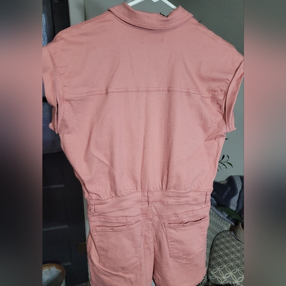 Denim Blvd Pink Romper with Button Front Small - Picture 4 of 5